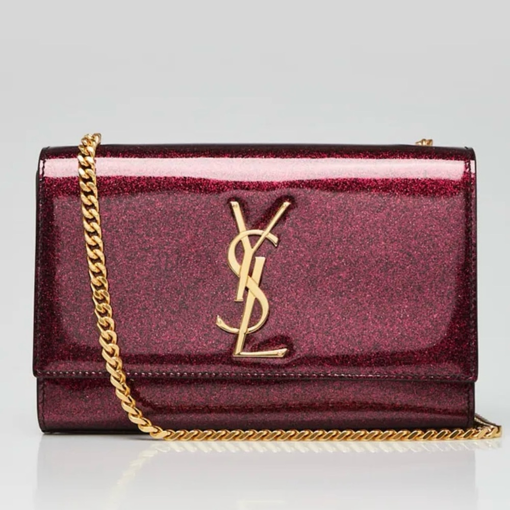 Saint Laurent Monogram Logo Kate Glitter Patent Leather
Crossbody Chain Bag - Picture 12 of 12